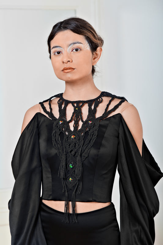  Agave Macrame Accessory Neckpiece-Necklace with Vitrail Medium Crystal Glass Stones
Agave Makramee Accessoire Halsteil-Halskette mit Vitrail Medium Kristallglassteinen